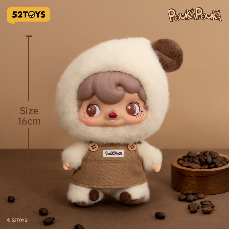 52TOYS POUKAPOUKA Série Coffee Time Peluche Visage en Vinyle Figurine de Collection Tendance Décor de Bureau Mignon Cadeau d'Anniversaire