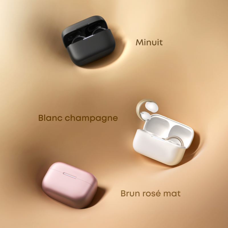 soundcore AeroClip, Écouteurs Bluetooth à oreille ouverte, Confort toute la journée, 4 microphones à IA, Maintien sûr, Transducteur 12 mm, Audio haute résolution, Conception en anneau ouvert