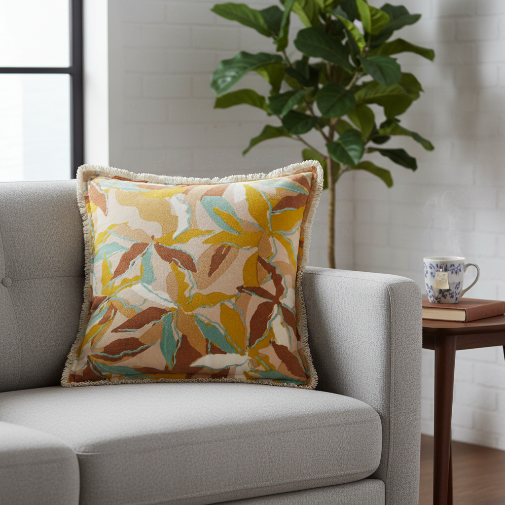 HOUSSE de COUSSIN IMPRIME ALINA DRAGEE