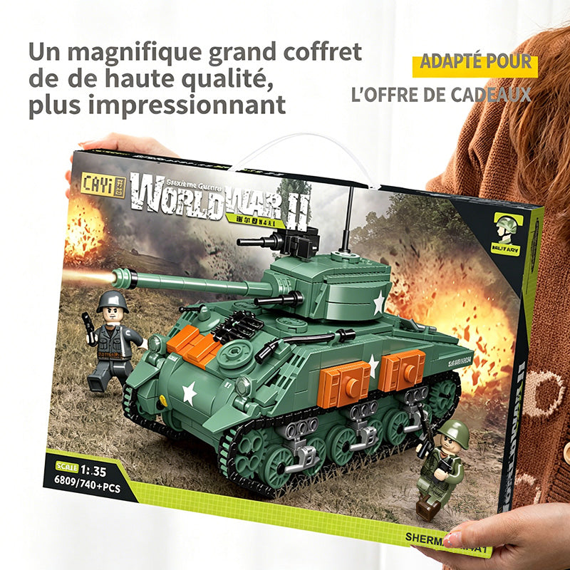 CAYI M4 Tank Sherman 740 Pièces Ensemble de Blocs de Construction pour Bricoleurs