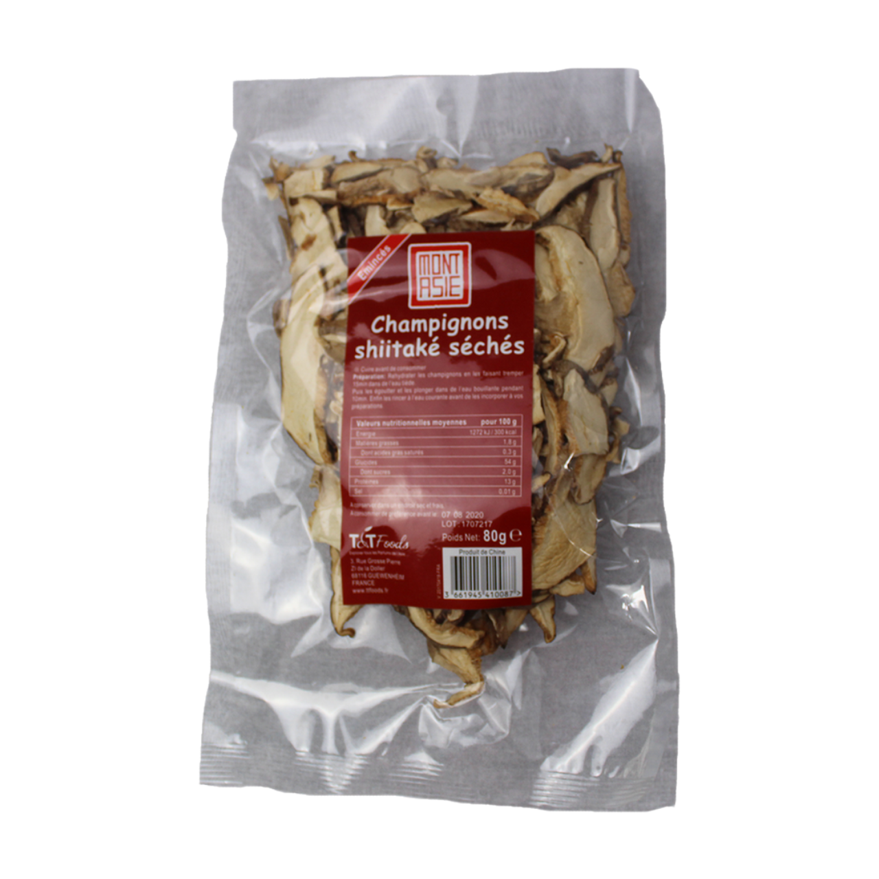 MONT ASIE Champignons Shiitake émincés - 80 g