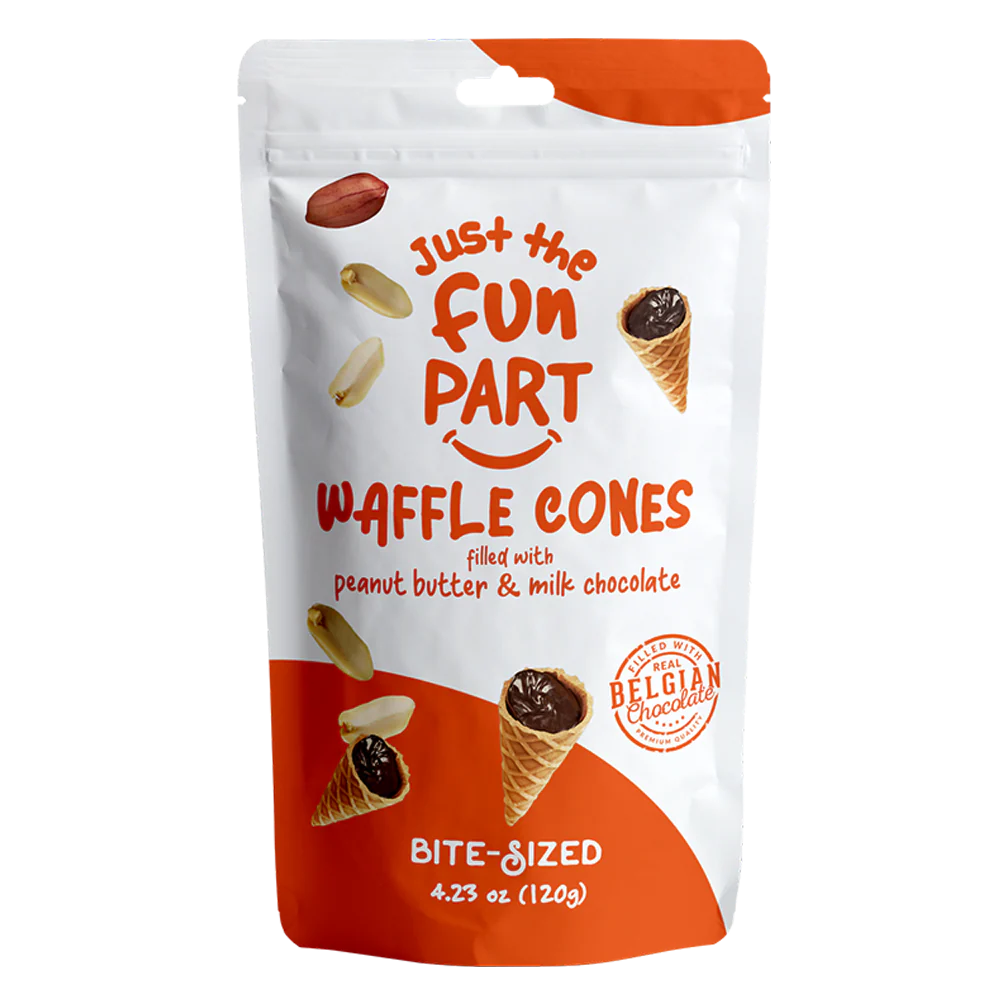 JUST THE FUN PART Cônes au beurre de cacahuète et chocolat au lait - 120 g