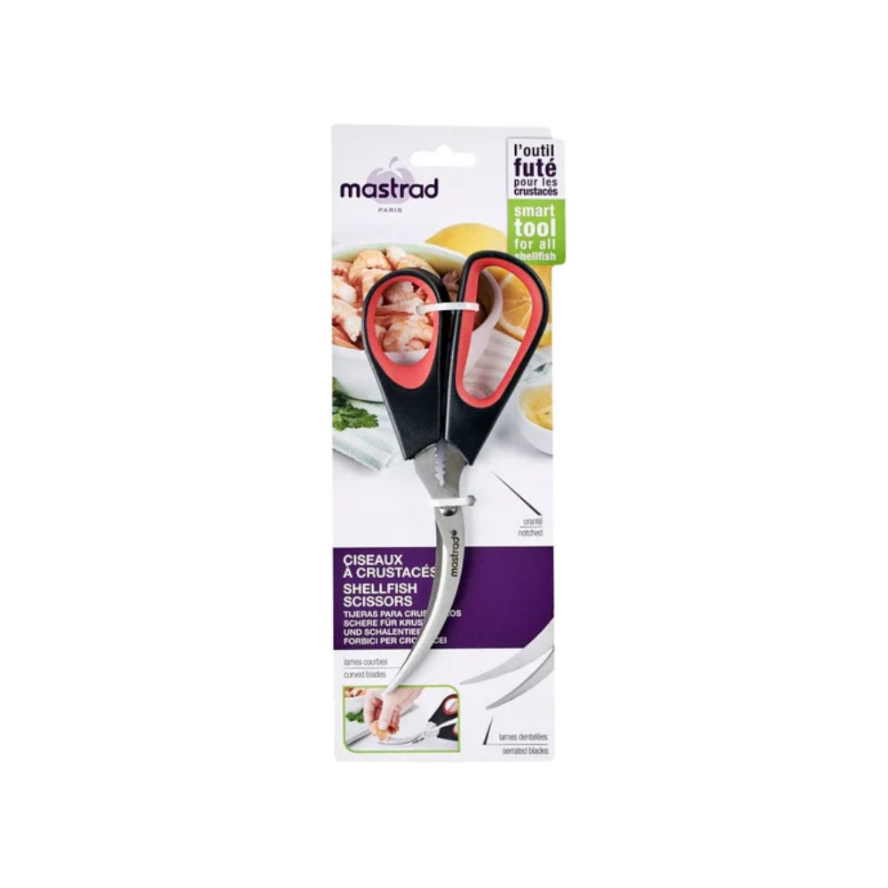 MASTRAD Ciseaux à crustacés pour coupe précise en acier inoxydable avec casse-pince - Noir