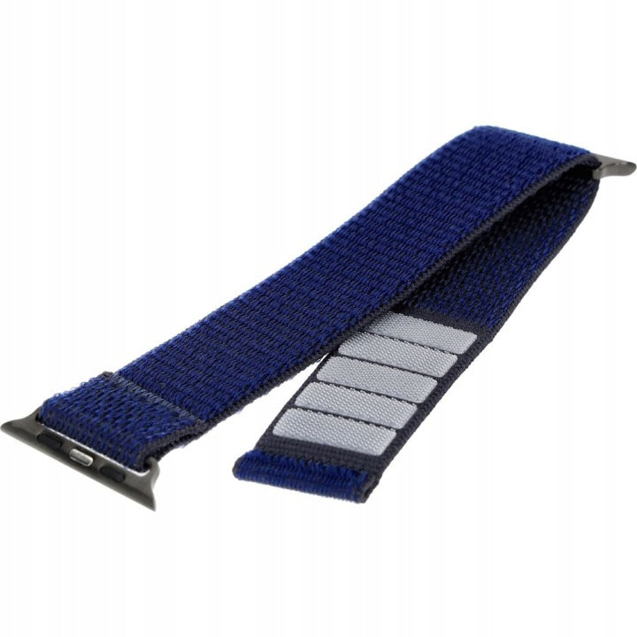 FIXED Bracelet en Nylon pour Apple Watch 42/44/45/46 mm - Bleu Foncé