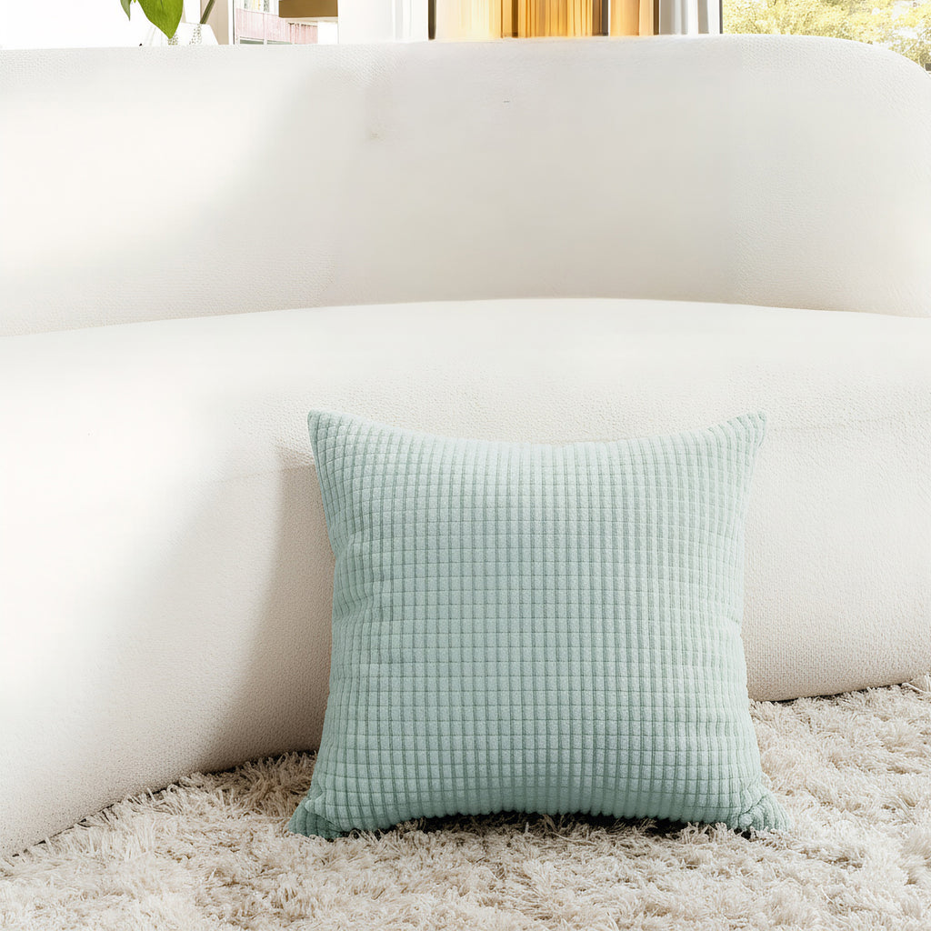 Deconovo Housse de coussin en velours - coloris vert clair - 45 x 45 cm - 1 pièce