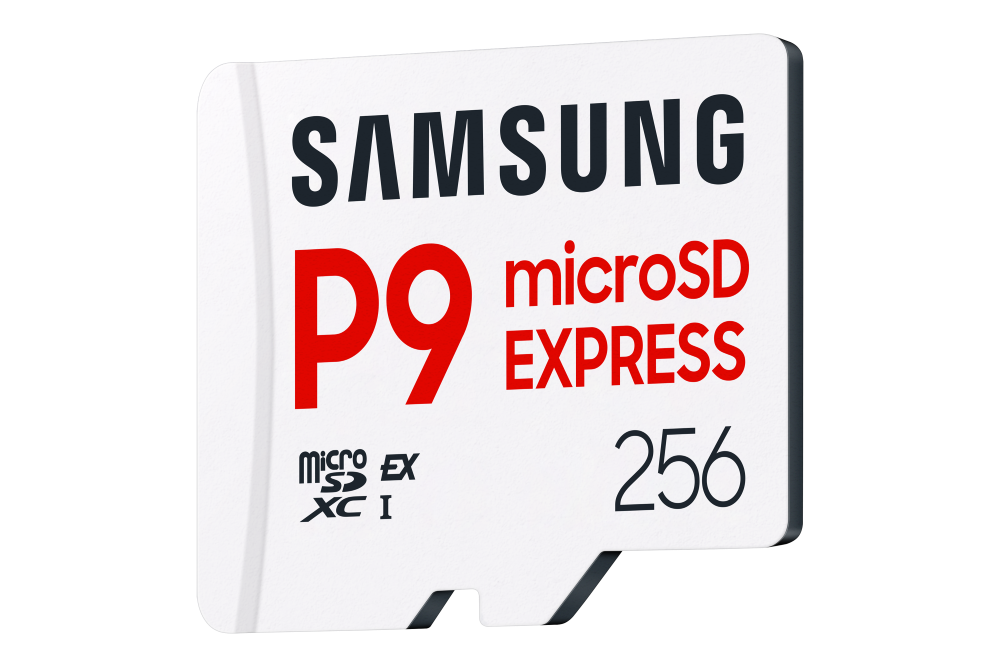 Samsung P9 Express Carte mémoire MicroSDXC 256 Go, U3 V30 A1, PCIe Gen3 x1 NVMe 1.3, jusqu’à 800 Mo/s SD Express, MB-MK256T/WW