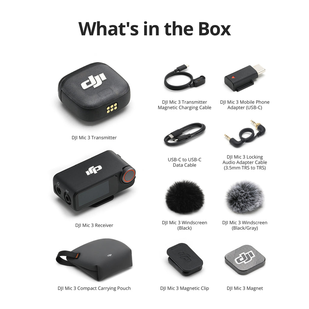 DJI Mic 3 - 2 TX + 1 RX + Boîtier de chargement