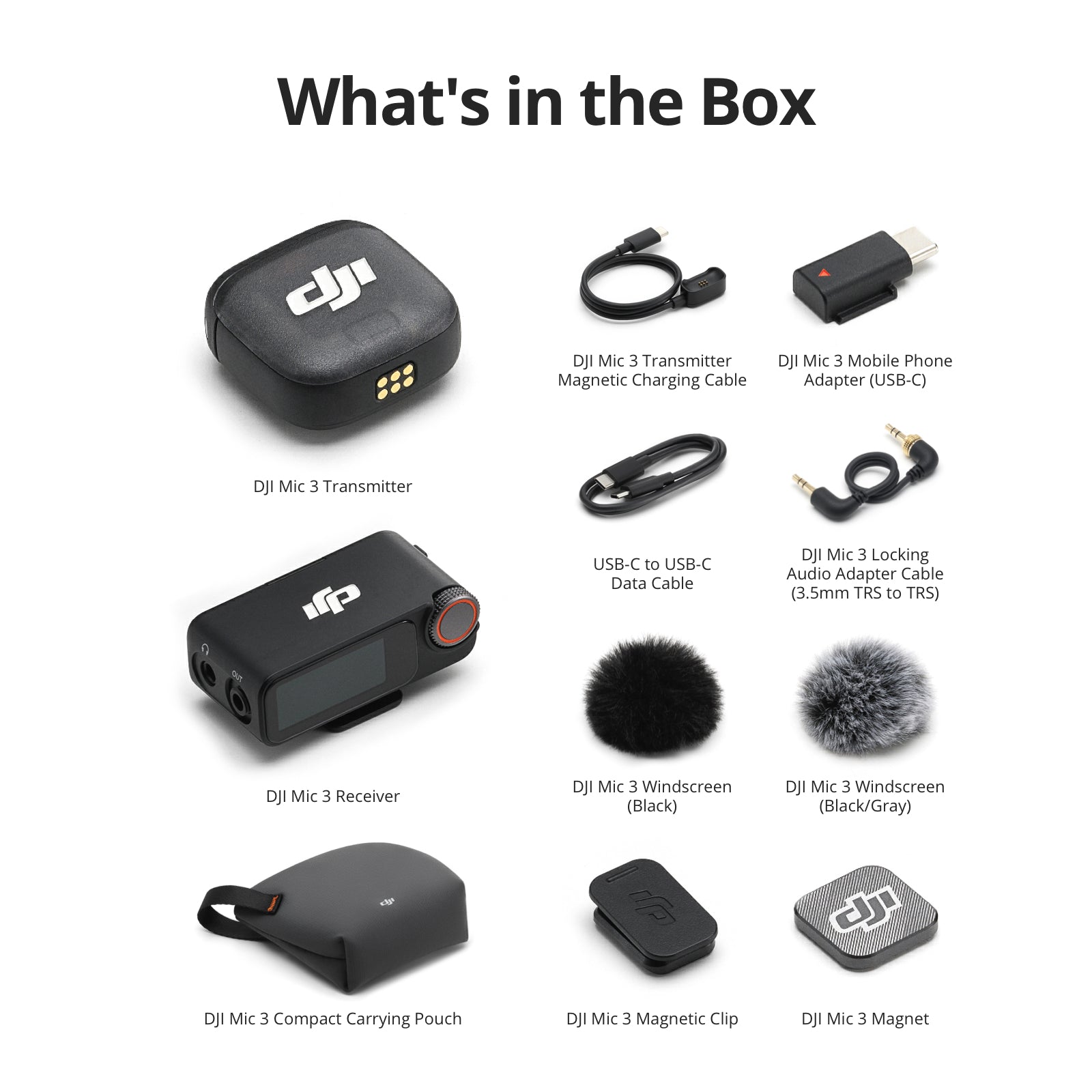 DJI Mic 3 - 2 TX + 1 RX + Boîtier de chargement