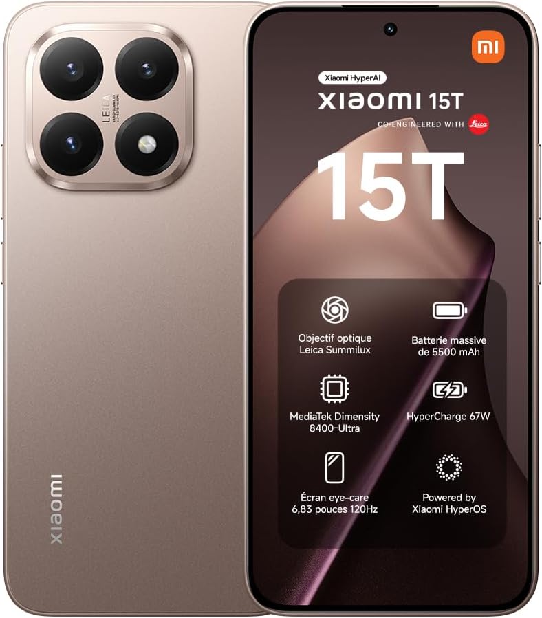 Xiaomi 15T 12+256 Or Rose ESIM, Double SIM, NFC
