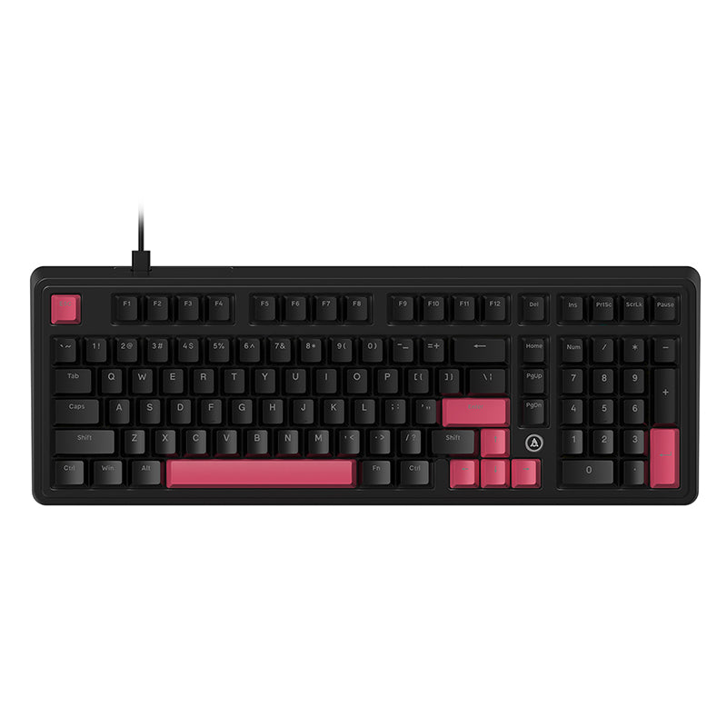 AJAZZ AK980 Clavier mécanique filaire 98 %, disposition QWERTY américaine, montage sur joint, rétroéclairage arc-en-ciel - Prise en charge du remplacement à chaud - Commutateur rouge - Noir et rouge