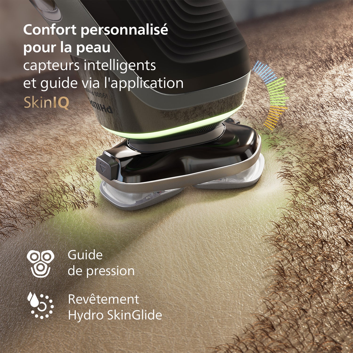 Philips XP9203/30 Rasoir électrique avec système Triple Lift & Cut, lames rotatives 360° Dual SteelPrecision, capteur Pressure Guard, Quick Clean Pod, socle de charge - Noir