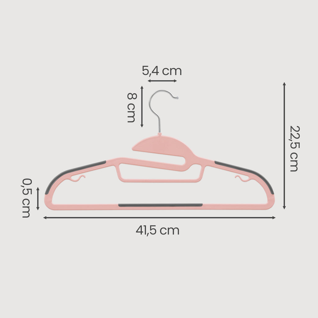 JOYFURNOS Lot de 50 cintres, cintres en plastique fins avec crochet antirouille pivotant à 360° et ouverture en forme de U pour un retrait facile des T-shirts