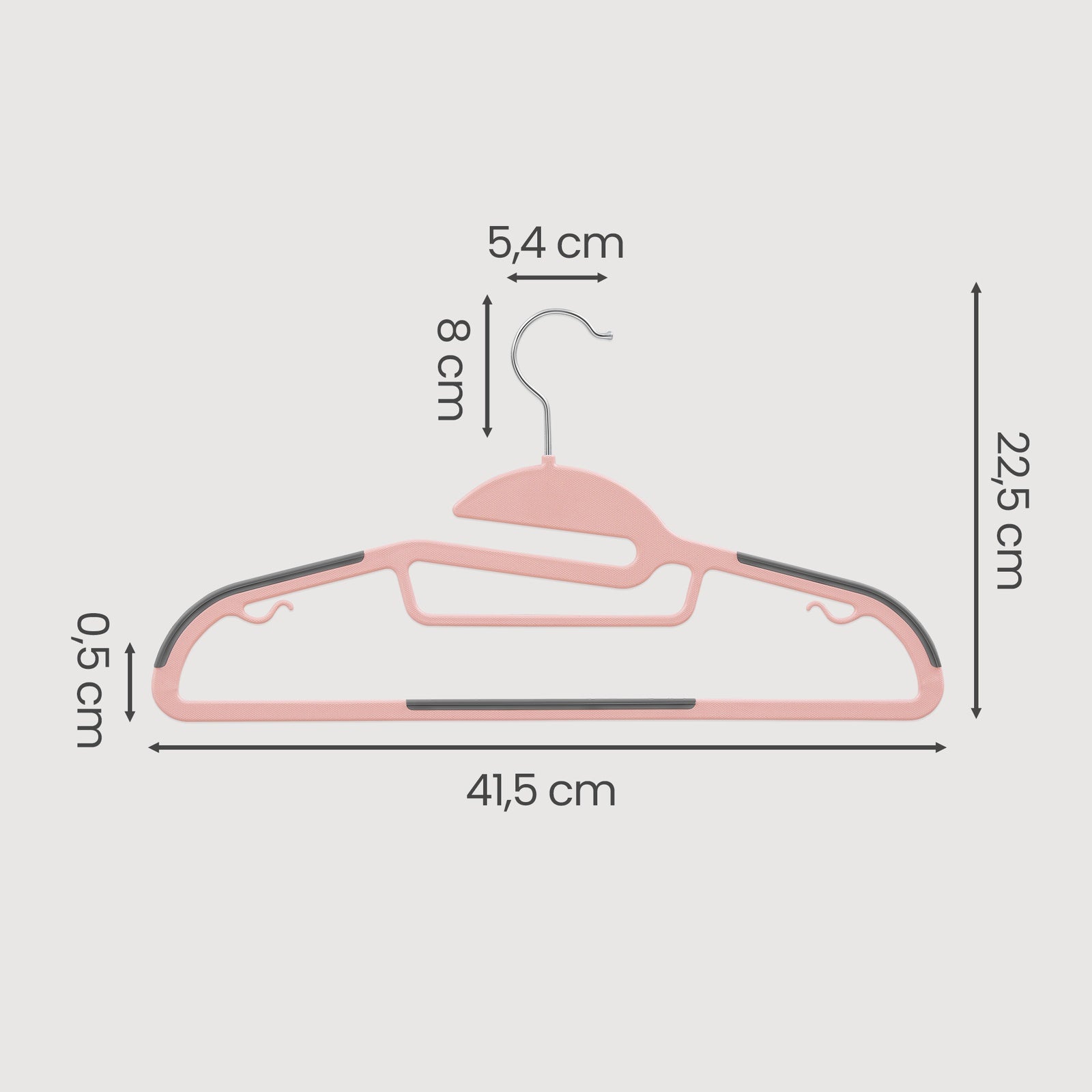 JOYFURNOS Lot de 50 cintres, cintres en plastique fins avec crochet antirouille pivotant à 360° et ouverture en forme de U pour un retrait facile des T-shirts