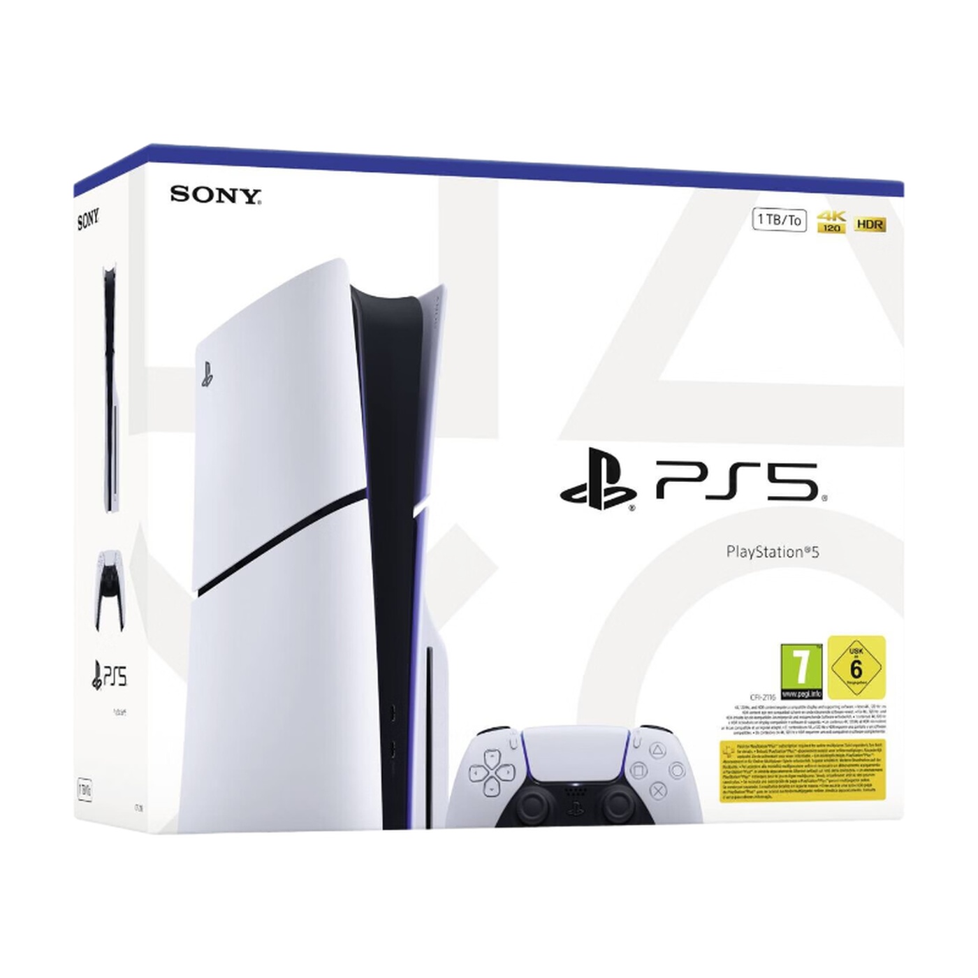 Sony Console PlayStation 5 Slim Standard avec Manette PS5 sans fil Dualsense - Blanc - Version EU