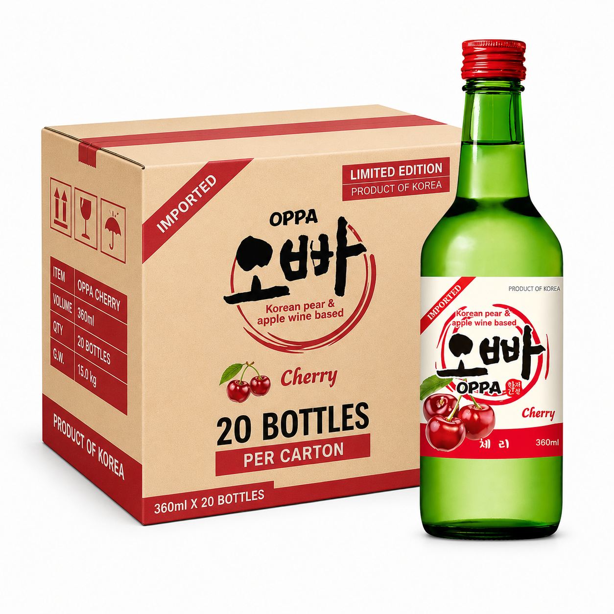 OPPA Soju Cerise 12 % 20 x 360 ml