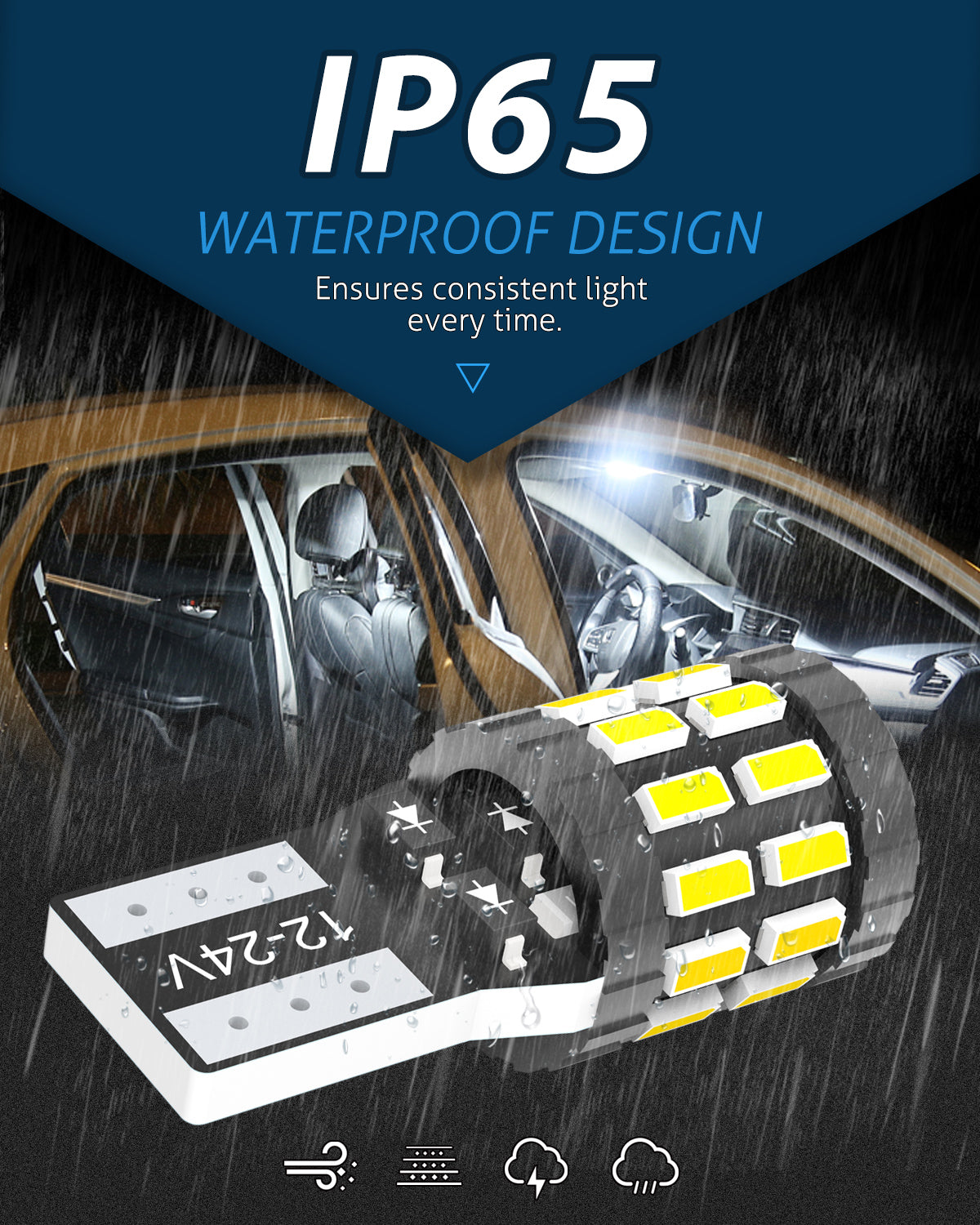 Katur 194 T10 W5W 501 168 Ampoule LED ultra lumineuse 6000 K blanc xénon 12-24 V compatible bus CAN sans erreur, ampoule LED de remplacement pour plafonnier, liseuse