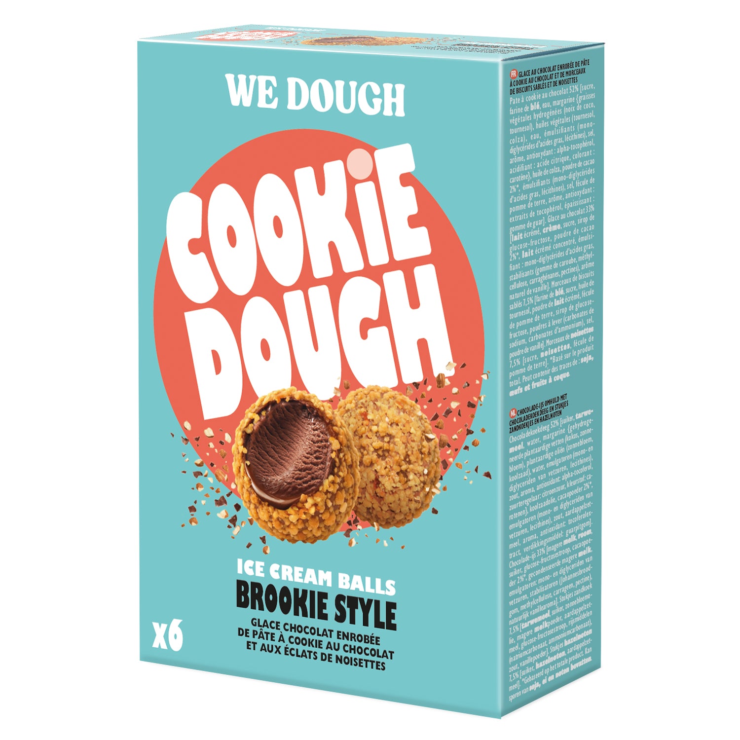Boules de glace saveur brownie-cookie x6 180 g