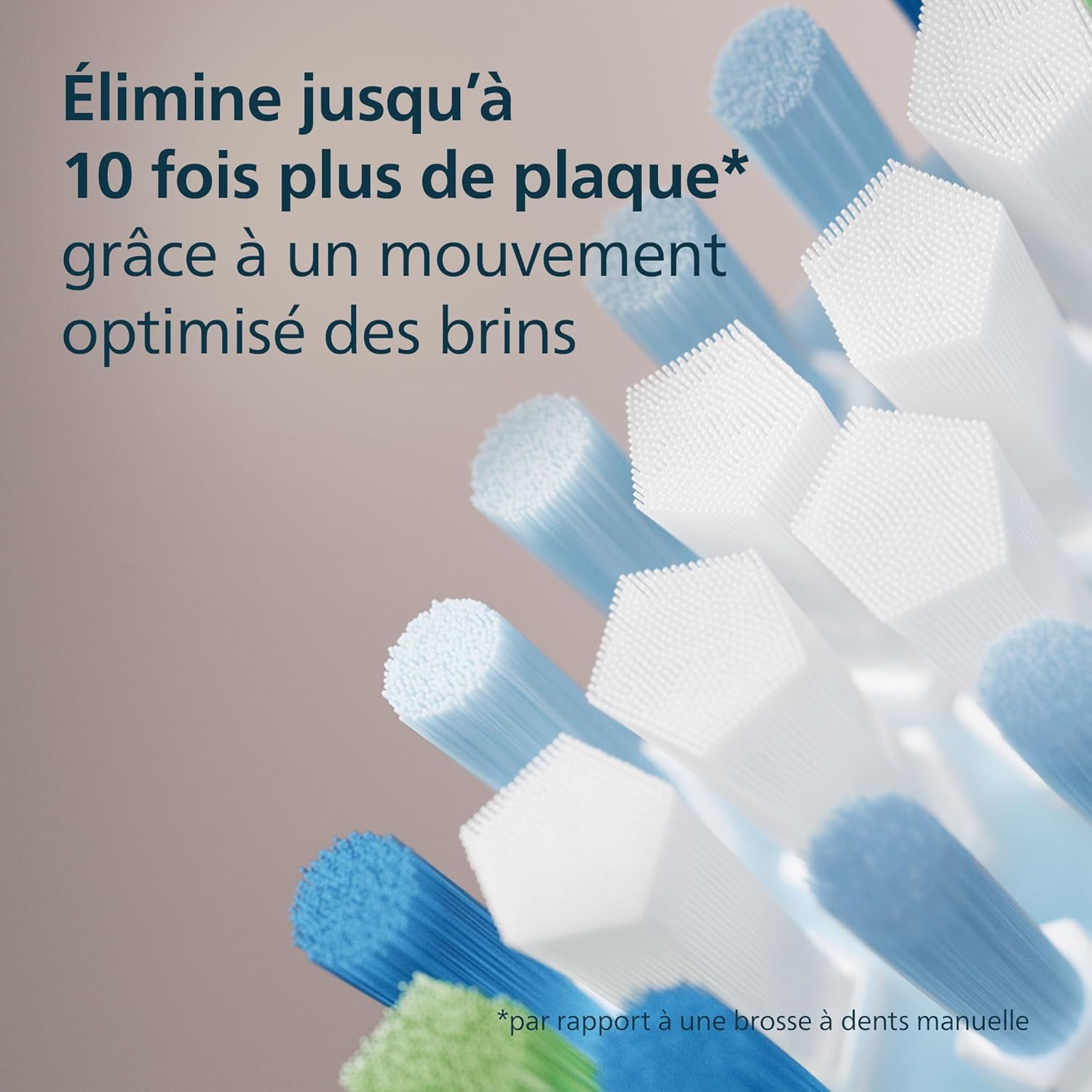 Philips Sonicare Premium Plaque Defense HX9044/87 Têtes de brosse à dents électriques - élimine jusqu’à 10x plus de plaque, dents plus blanches en 3 jours, compatible BrushSync, lot de 4 - Blanc