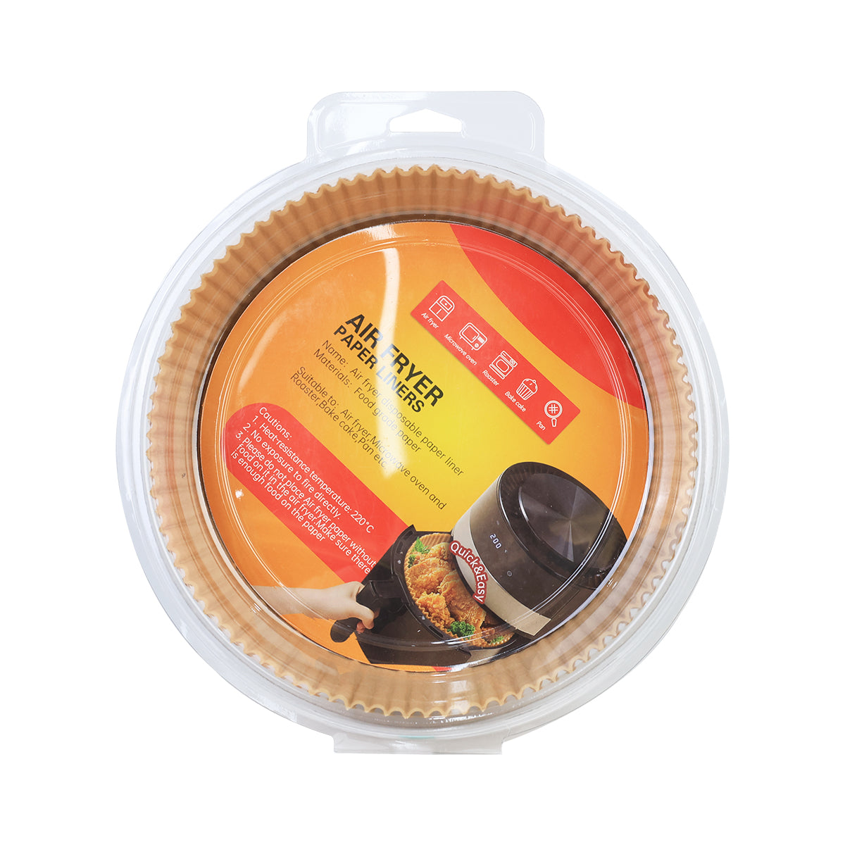 Feuilles de Papier Cuisson pour Friteuse à Air, Rondes Prédécoupées Antiadhésives pour un Nettoyage Facile, Inserts Jetables sans Salissures – Lot de 100 pièces 20cm