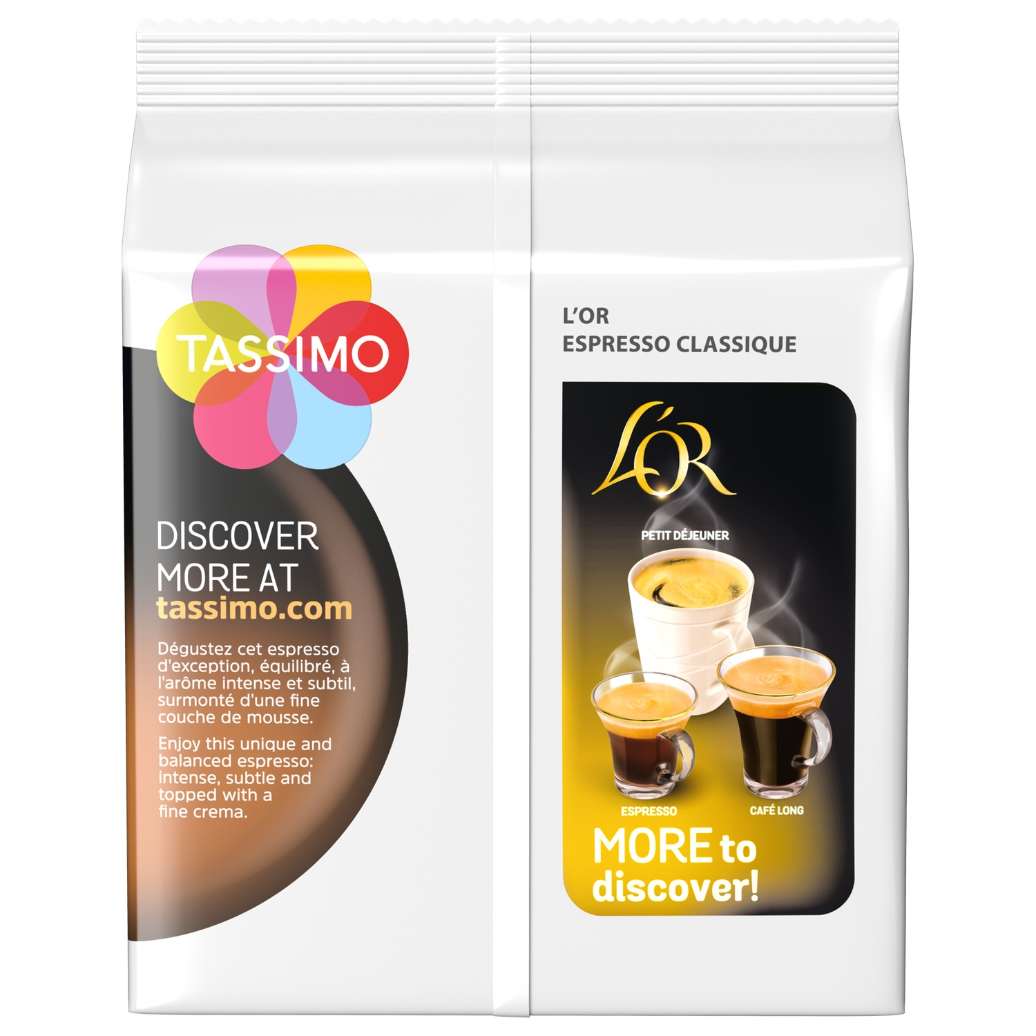 L'OR Café Dosettes Espresso Classique Compatible Tassimo - 16 dosettes