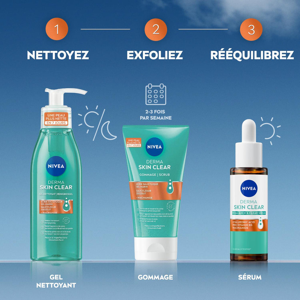 NIVEA Derma Skin Clear Gommage Exfoliant Visage anti-imperfections 150 ml