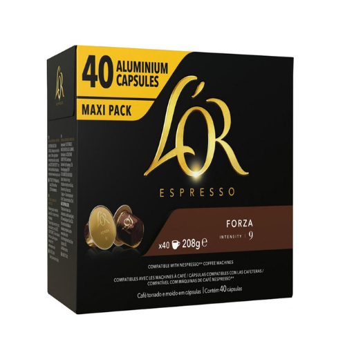 L'OR Capsules Espresso Forza compatible Nespresso x40