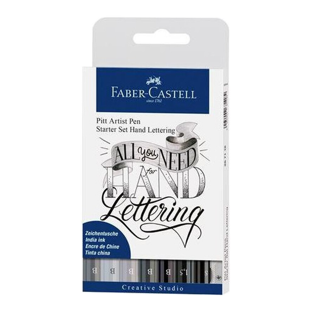 Faber-Castell Lot de 8 feutres Pitt Artist à l'encre de Chine pour calligraphie