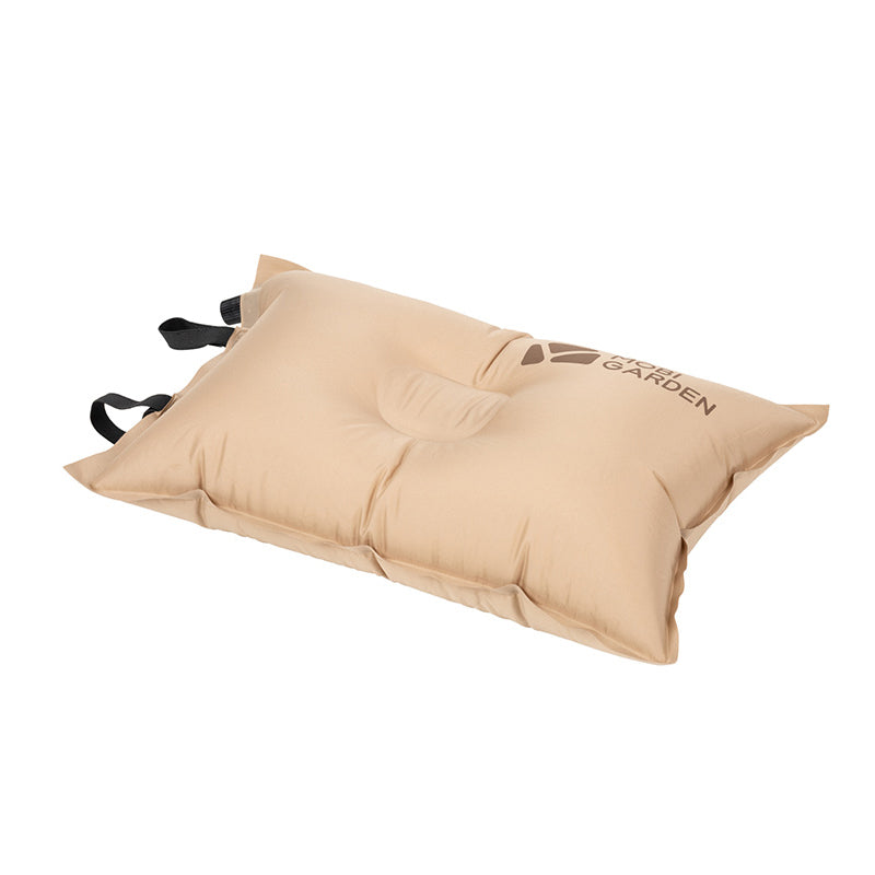 Mobi Garden, Oreiller gonflable, Oreiller de voyage et de camping, Beige, Soutien cervical et lombaire, Coussin d'extérieur léger