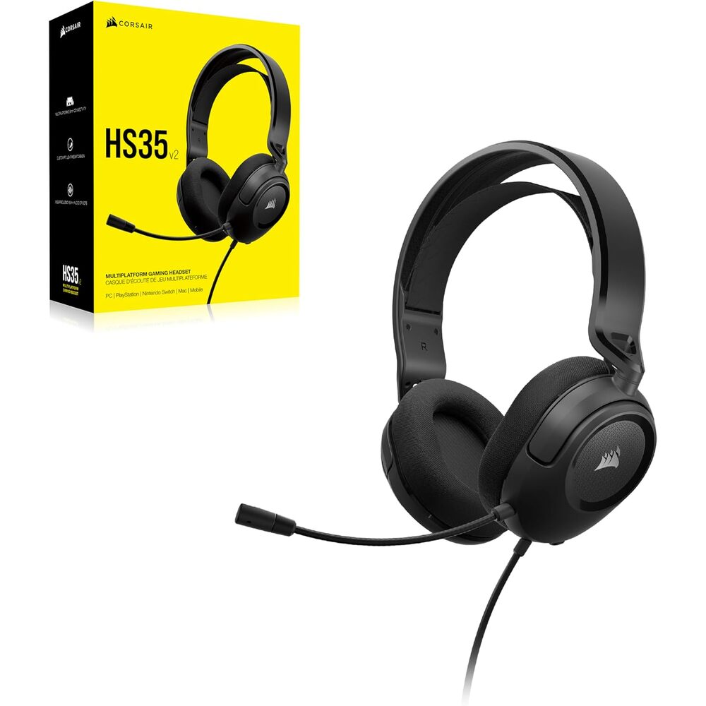 Corsair HS35 v2 Casque Gaming Filaire (Jack 3,5 mm) - Micro intégré - Carbone