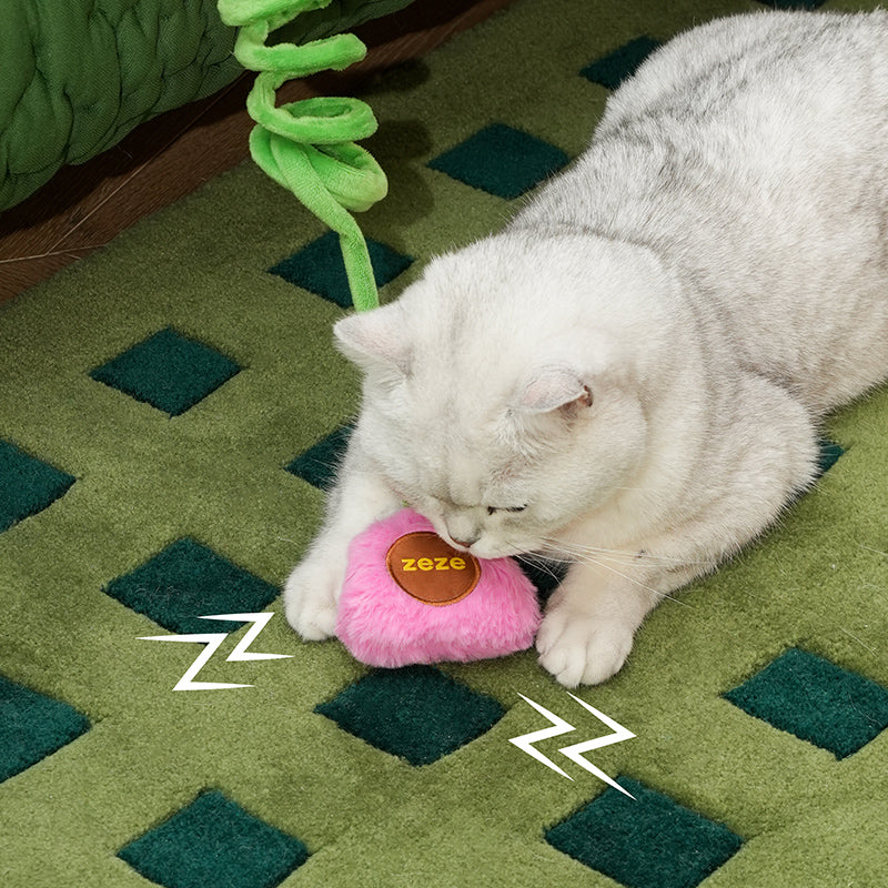 ZEZE Coussin pour chat en forme de téléphone rétro - Rose/vert