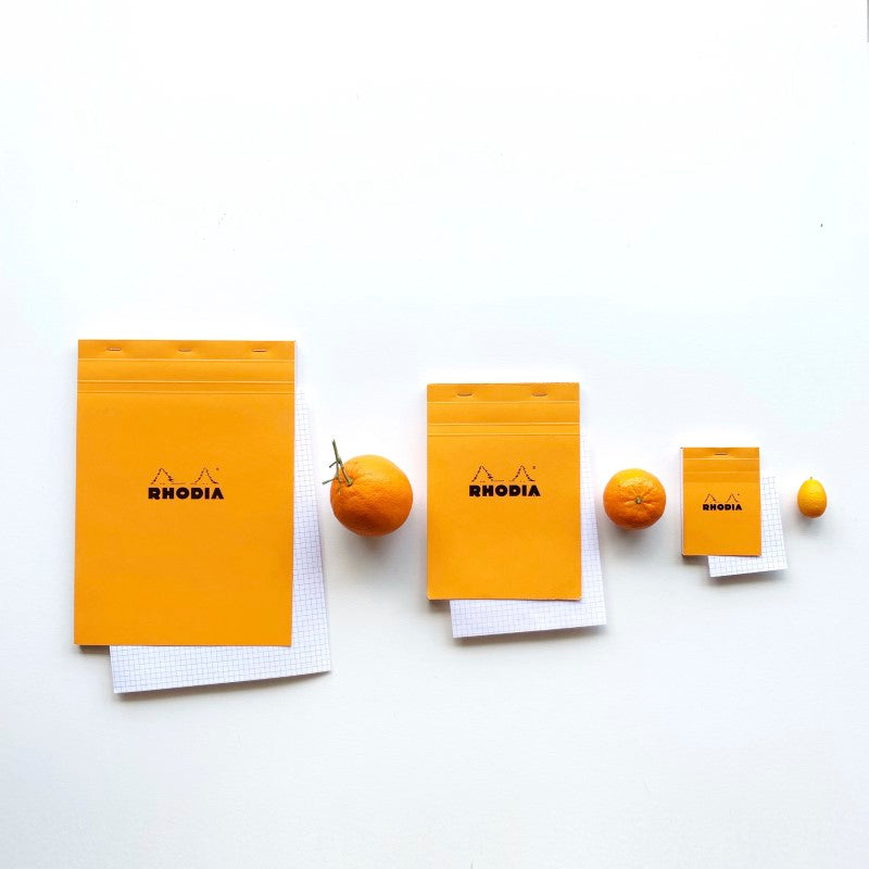 CLAIREFONTAINE Rhodia bloc-notes à spirale, orange, n° 19, 21 x 31,8 cm, 80 feuilles, petits carreaux 5 x 5 mm, 80 g
