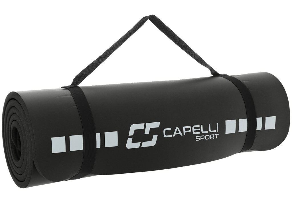 Capelli Sport tapis de sport dimensions : 61×183cm épaisseur : 1.2cm avec sangle de transport, amorti souple avec soutien, convient au fitness et aux entraînements en salle
