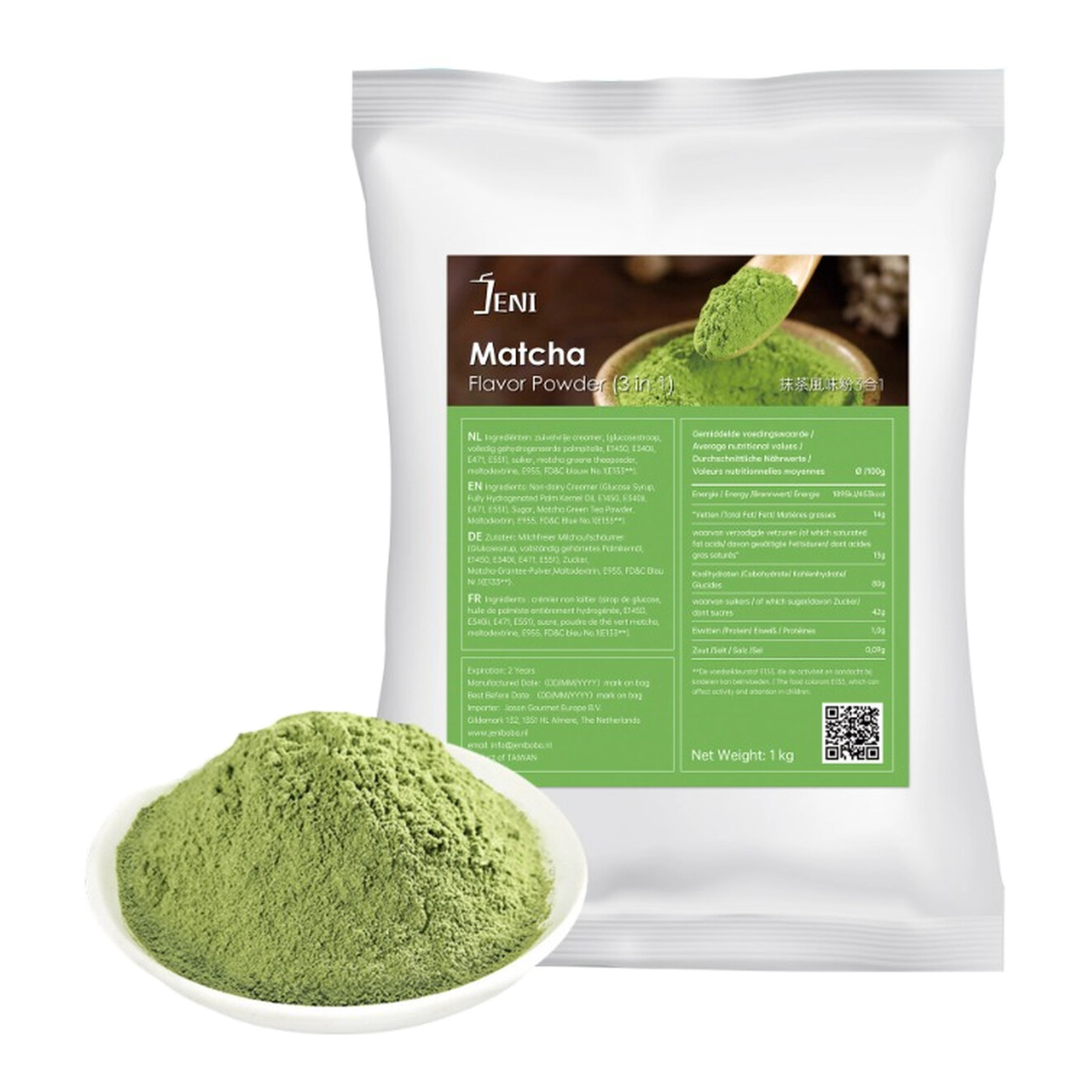 JENI Poudre saveur matcha (3 en 1) - 1 kg Nouveauté