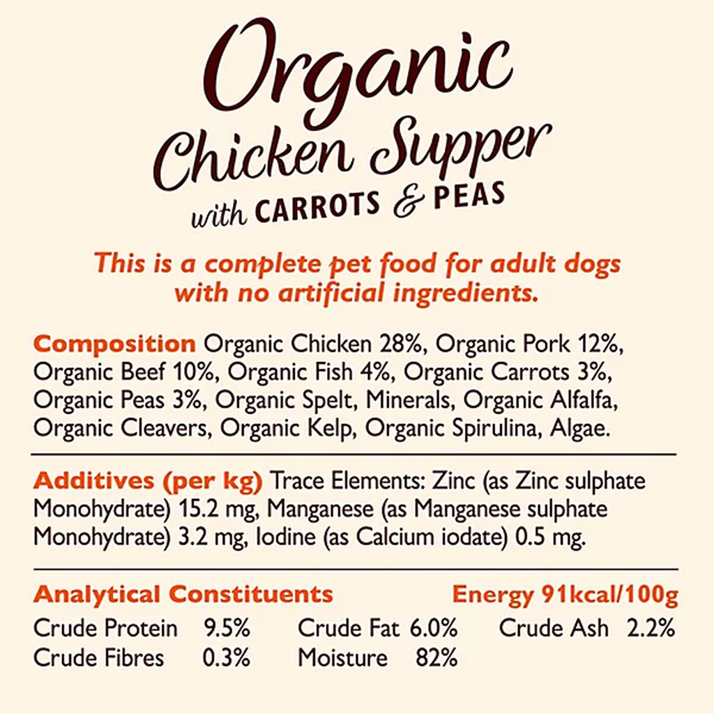 Lily's Kitchen Aliment humide pour chien au poulet et aux carottes biologiques 11 x 150 g