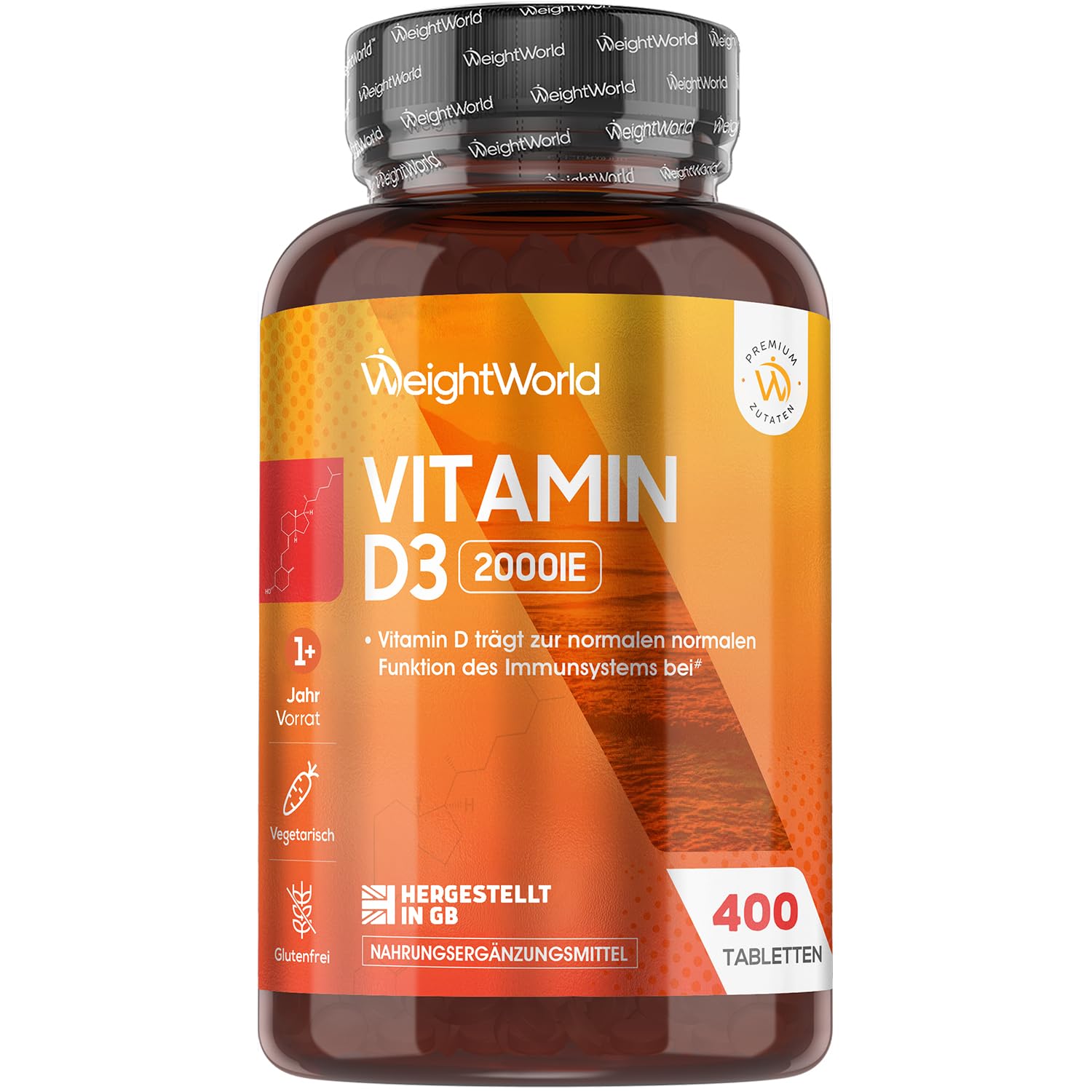 WeightWorld Vitamine D3 2000 UI 400 comprimés