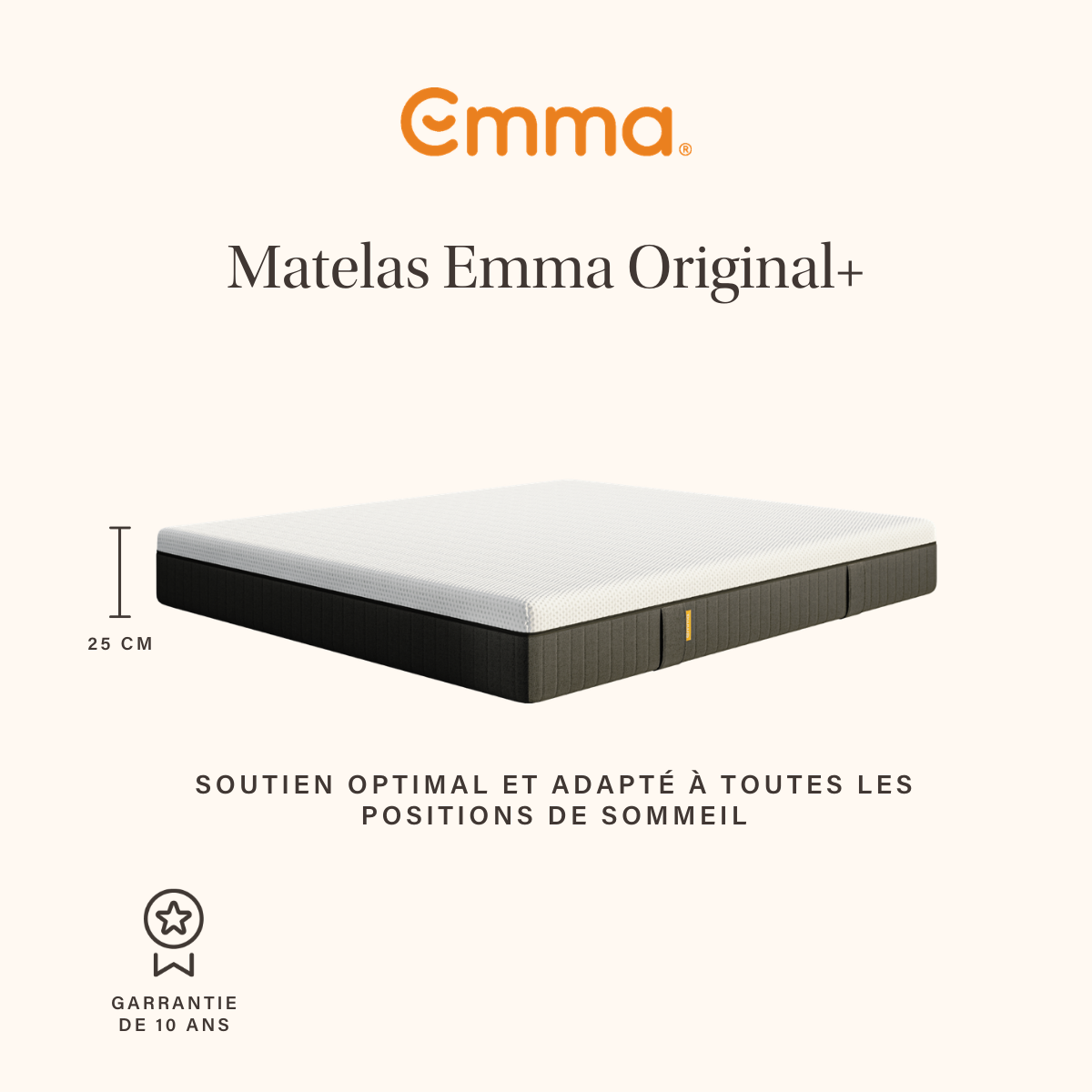 EMMA | Matelas Original+ 90x190 | Mémoire de Forme + Ressorts | Housse Plus Respirante | MEILLEUR CHOIX Emma | Dos Apaisé