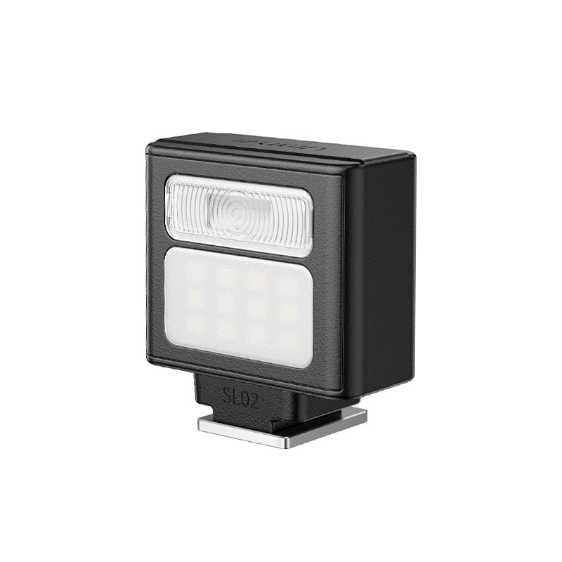 Ulanzi SL02 Mini flash d'appareil photo avec lampe vidéo, flash cobra pour appareil photo GN8 6500 K, 4 niveaux de puissance, mini flash manuel, griffe de flash à contact unique pour appareils photo Nikon