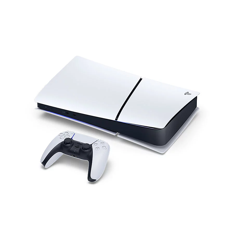 Sony Console PlayStation 5 Slim Digital avec Manette PS5 sans fil Dualsense - Blanc - Version EU
