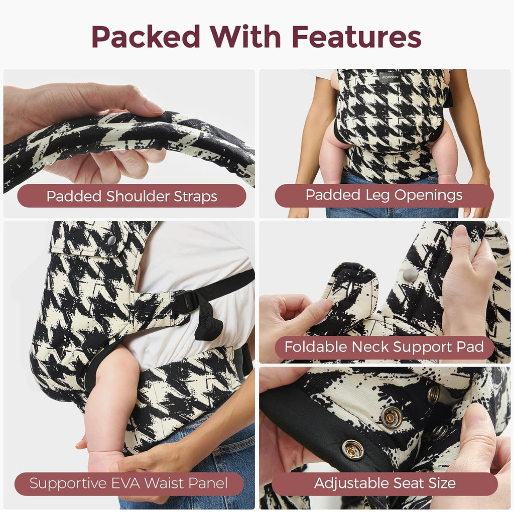 Momcozy BC001 Porte-bébé - Motif pied-de-poule