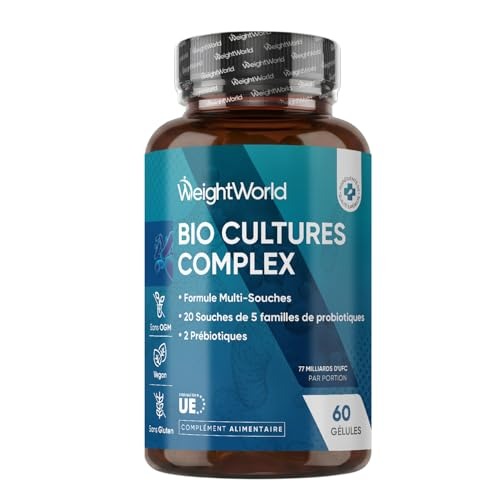 WeightWorld Complexe de cultures biologiques 77 milliards 60 gélules