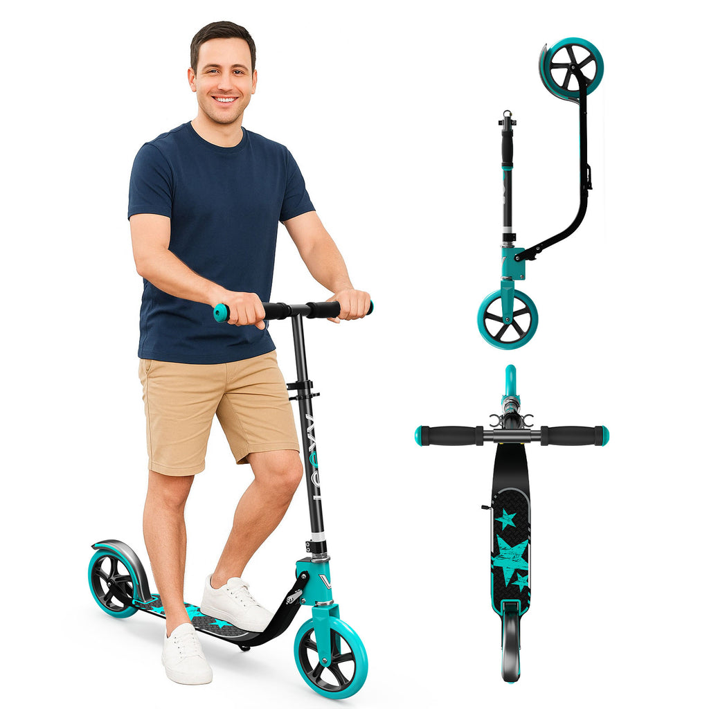 LEEYV Trottinette RV205, trottinette pour enfants de 6 à 12 ans et pour adultes, charge maximale 100 kg, hauteur réglable, légère, à 2 roues