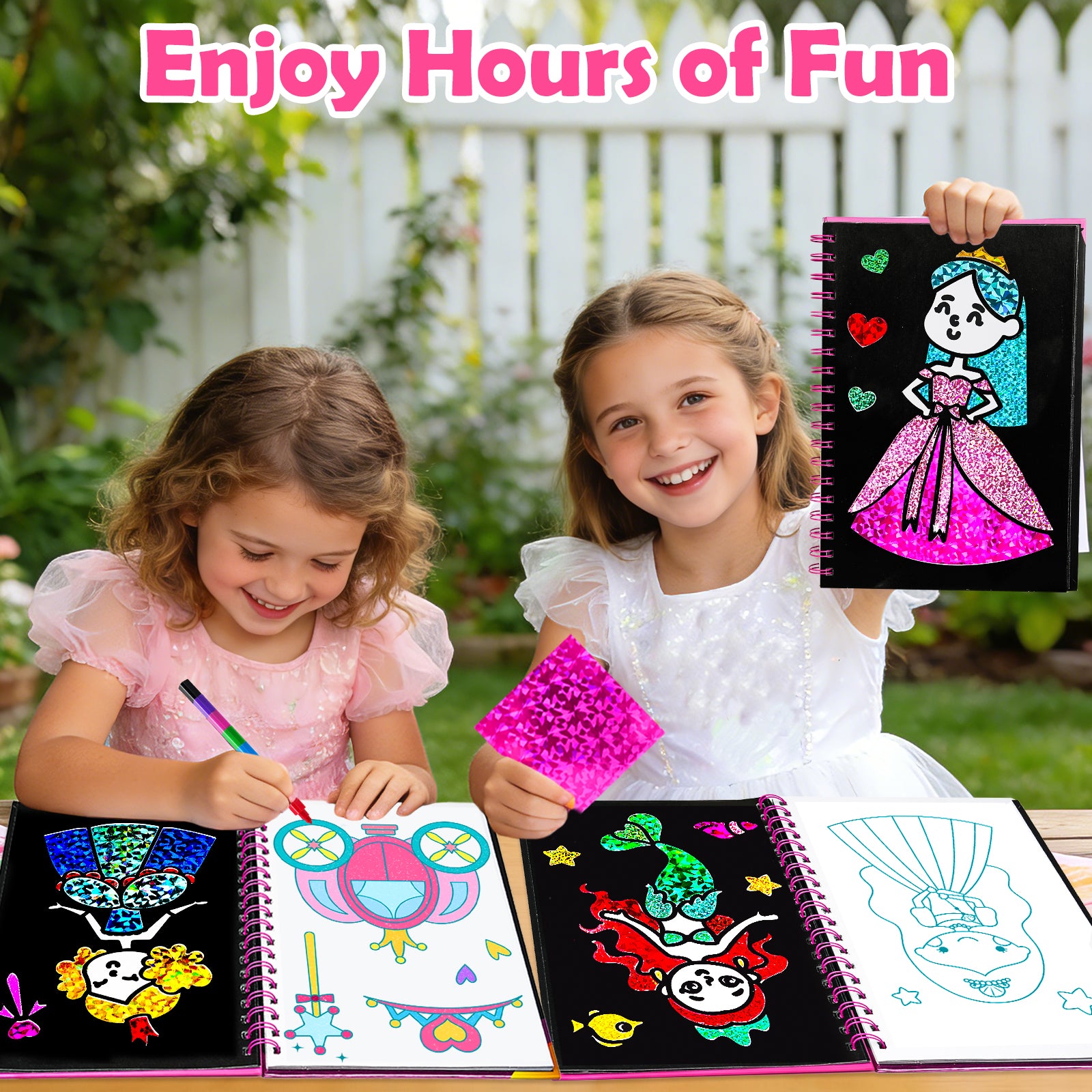 Kit de Loisirs Créatifs Art de la Feuille Série Princesse, 1 Set, Activité DIY Sans Salissure, Jouet de Voyage, Cadeau d'Anniversaire pour Enfants 4-9 Ans