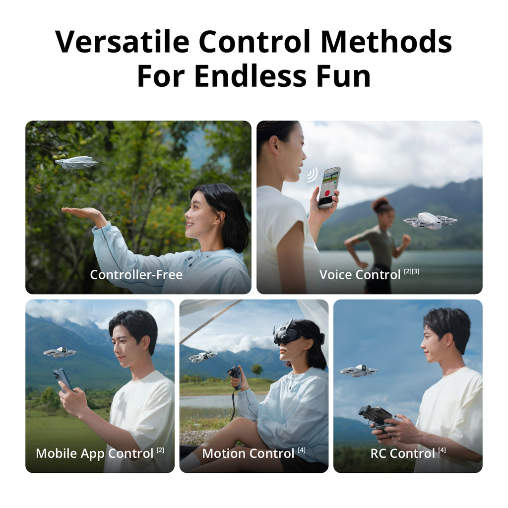 DJI Neo Mini drone avec caméra 4K UHD pour adultes, 135 g, drone autonome qui vous suit, décollage paume, suivi de sujet, QuickShots, vidéo stabilisée, protection d'hélice intégrée, Sans télécommande