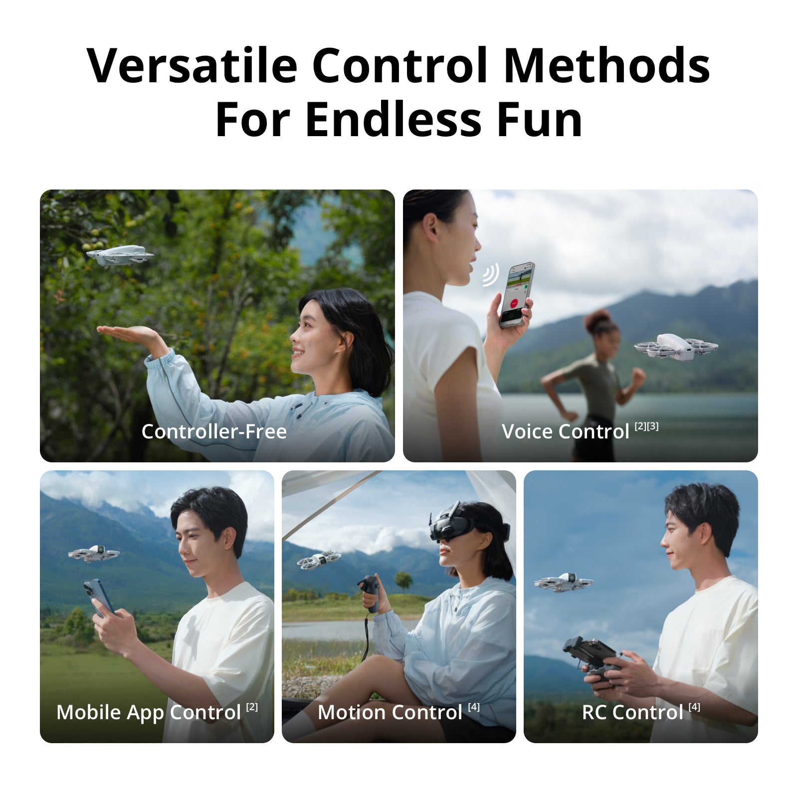 DJI Neo Mini drone avec caméra 4K UHD pour adultes, 135 g, drone autonome qui vous suit, décollage paume, suivi de sujet, QuickShots, vidéo stabilisée, protection d'hélice intégrée, Sans télécommande
