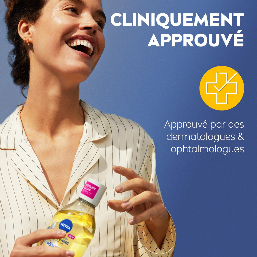 NIVEA Eau Micellaire Démaquillante Visage Infusée au Sérum Vitamine C Skin Radiance Peau sensible 400 ml