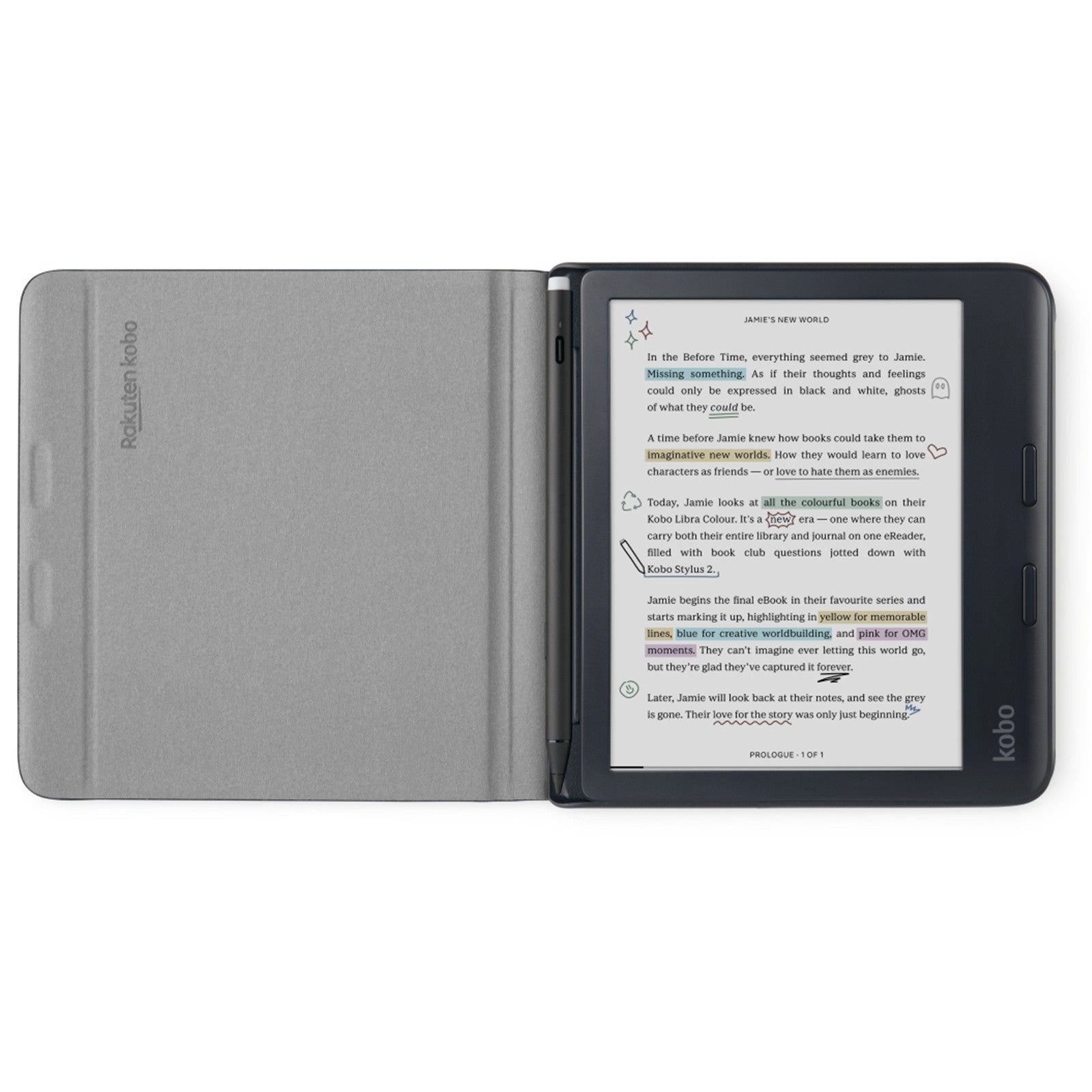 Kobo Étui porte-Stylet pour Kobo Libra Colour - Noir
