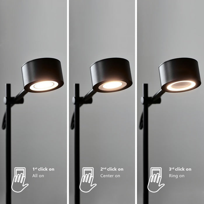 Lampe à poser CLYDE - LED intégrée métal noir - fonction de mémoire réglable en 3 étapes IP20 - Nordlux, Intérieur