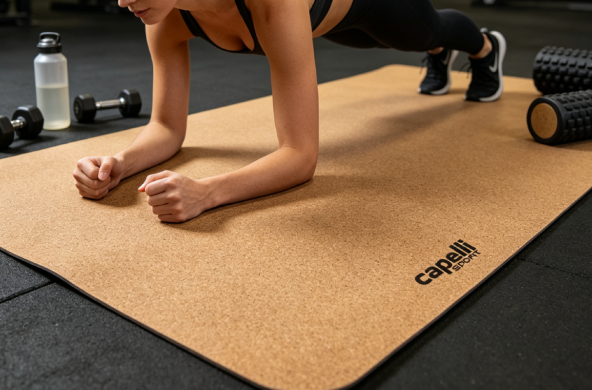 Capelli Sport Tapis de yoga en liège 5 mm 61 x 183 cm En liège épais et TPE Antidérapant Pour femmes et hommes Résistant à la transpiration Écologique Pour yoga chaud et entraînements