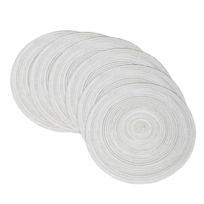 Sets de table ronds tissés en polyester, Couleur café, 38 cm, 6 pièces, Isolation thermique, Antidérapants, Lavables, Pour cuisine et table à manger