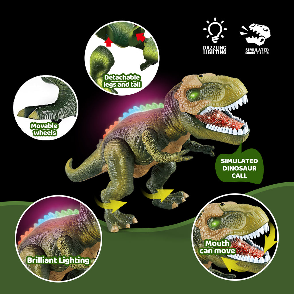 Jouet robot dinosaure, adapté aux garçons de 3 ans et plus, T-Rex géant avec lumières et rugissements réalistes, jouet électronique pour enfants marchant et dansant à télécommande